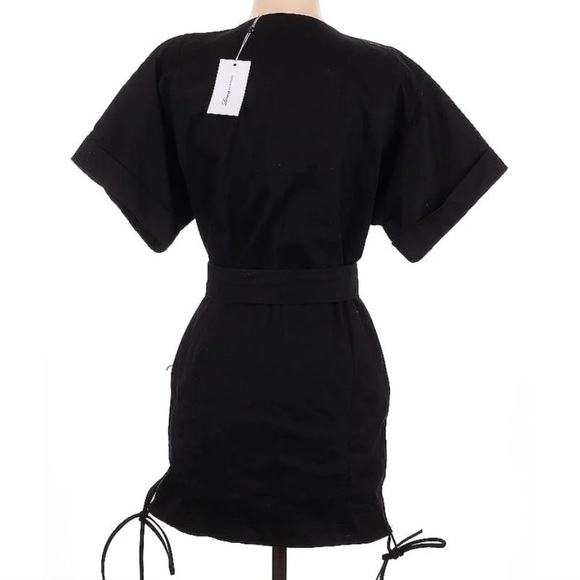 Lovers + Friends Ashwood Mini Dress Ebony Black Zip Front Small - Picture 5 of 7